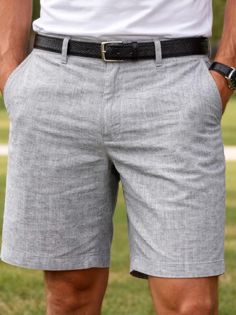 Goodiellow & Co Light Gray Flat-Front Men's Shorts